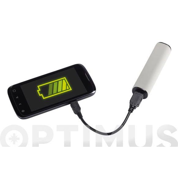 BATERIA AUXILIAR PORTATIL 2400MAH-BLANCA QF+
