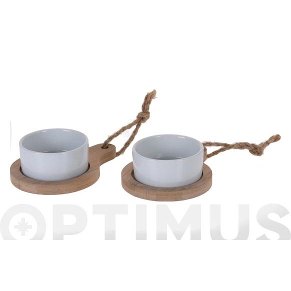 BOL CON BASE MADERA SET 2U DE 7.5 CM QF+