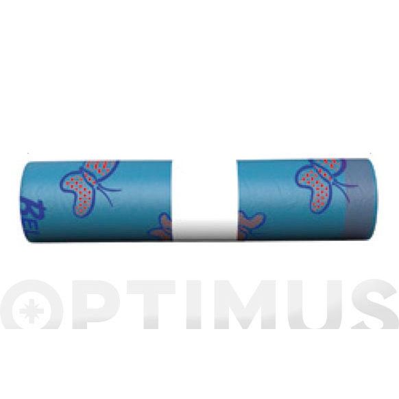 BOLSA BASURA AZUL CON AUTOCIERRE 30 LT (15 UNIDADES/ROLLO) 55 CM X 60 CM GALGA 65 PLASBEL