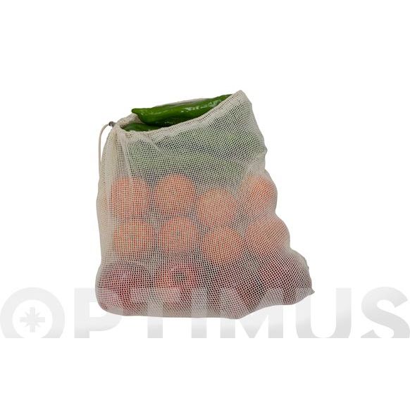 BOLSA MALLA REUTILIZABLE PARA VEGETALES ALGODON - SET 6 UDS