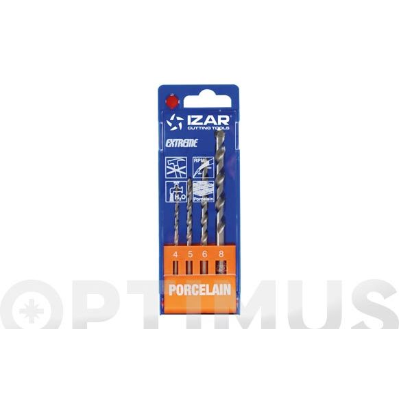 BROCA PORCELANICO JGO 4PZ IZAR 1482 DE 4 A 8 MM IZAR