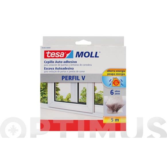 BURLETE CEPILLO PERFIL V GRIS 5 MT TESAMOLL =
