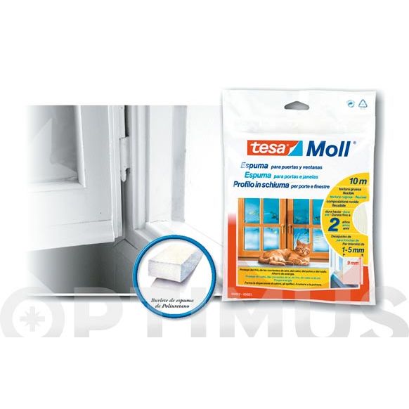 BURLETE ESPUMA 10 MT X 25 MM TESAMOLL 05456-00100-00 TESATAPE
