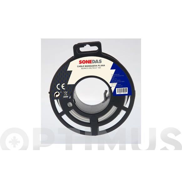 CABLE MANG PLANA BLANCO 2X0,75 25 MT. RUBILEC