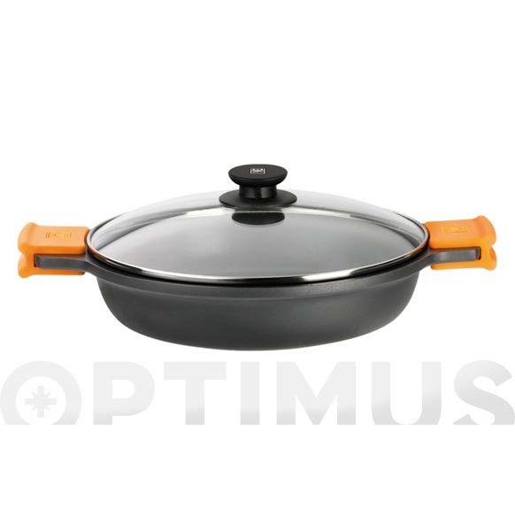 CACEROLA BAJA 28 CM EFFICIENT C/TAPA INDUCCION BRA