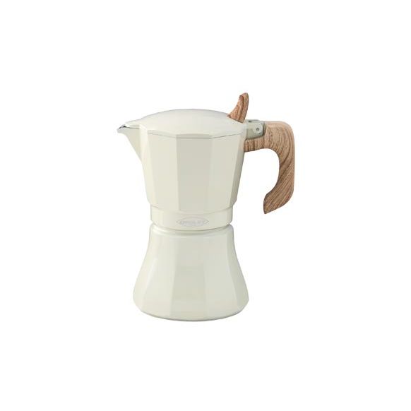 CAFETERA ALUMINIO INDUCCION PETRA CREMA 12 TAZAS OROLEY