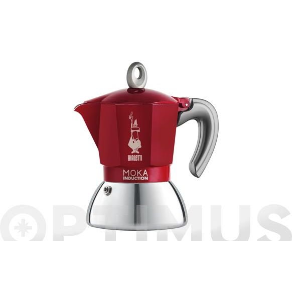 CAFETERA MOKA INDUCTION ALUMINIO/INOX 2 TAZAS ROJA BIALETTI