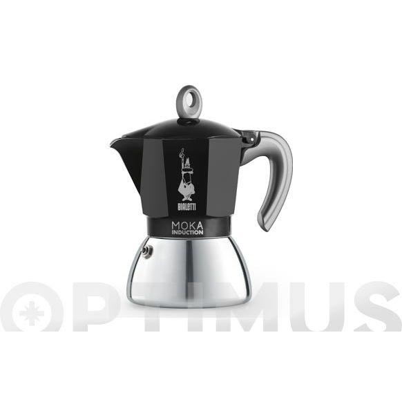 CAFETERA MOKA INDUCTION ALUMINIO/INOX 6 TAZAS NEGRA BIALETTI