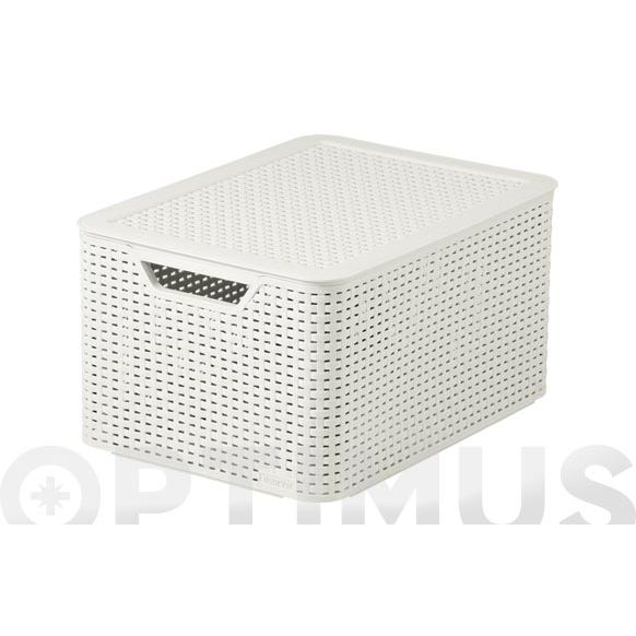 CAJA GRANDE 30 LITROS CON TAPA BLANCO CURVER