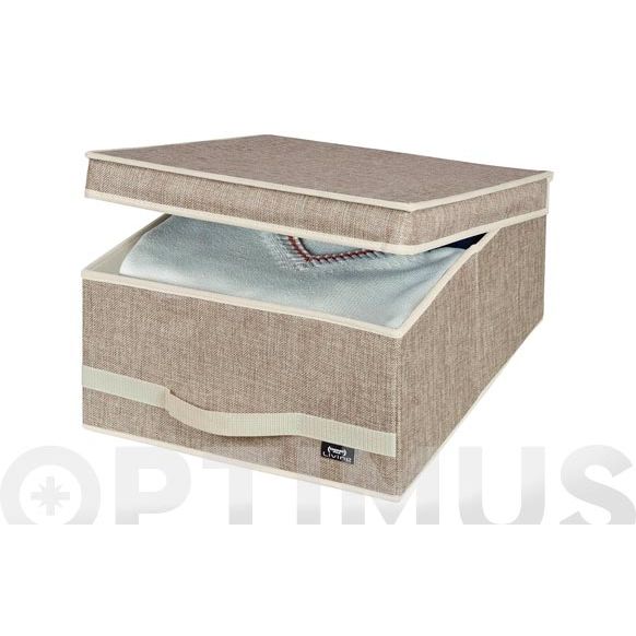 CAJA PARA GUARDAR ROPA COLOR CREMA TALLA M (35CM*45CM*18CM) 