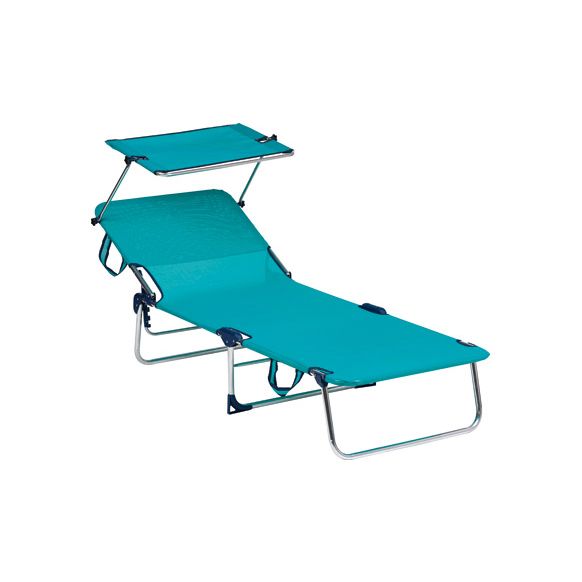 CAMA CON PARASOL POSICIONES  FIBRELINE AZUL