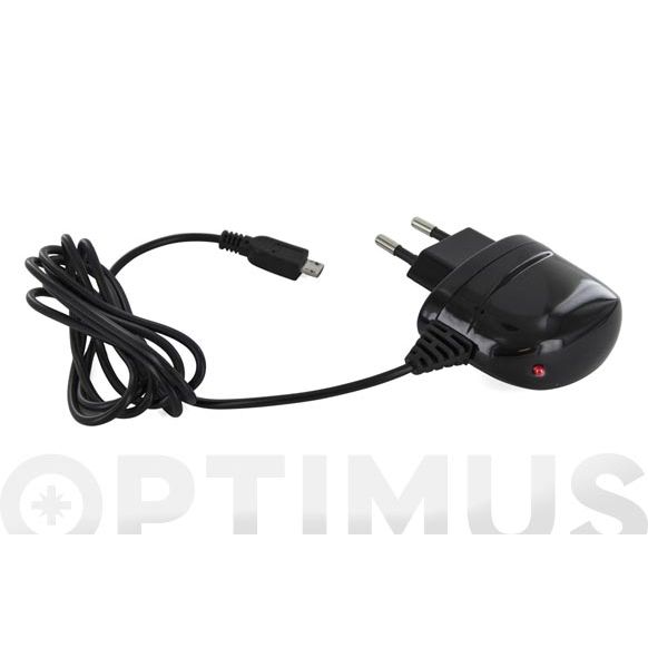 CARGADOR/TRANSFORMADOR MICRO USB 2,1A NEGRO QF+