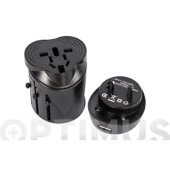 CARGADOR UNIVERSAL DE VIAJE CON USB AXIL