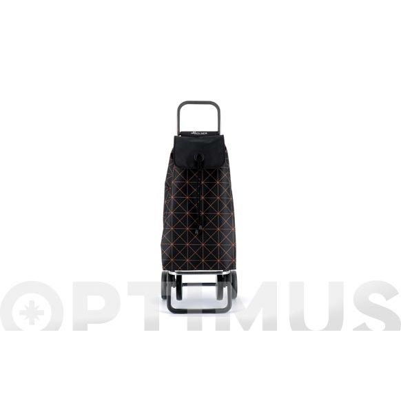 CARRO COMPRA DOS RUEDAS + 2 DOBLE PLEGADO MANDARINA NEGRO ROLSER