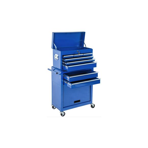 CARRO HERRAMIENTAS 4 CAJONES Y PUERTA AZUL 849 X 616 X 330 MM NIVEL