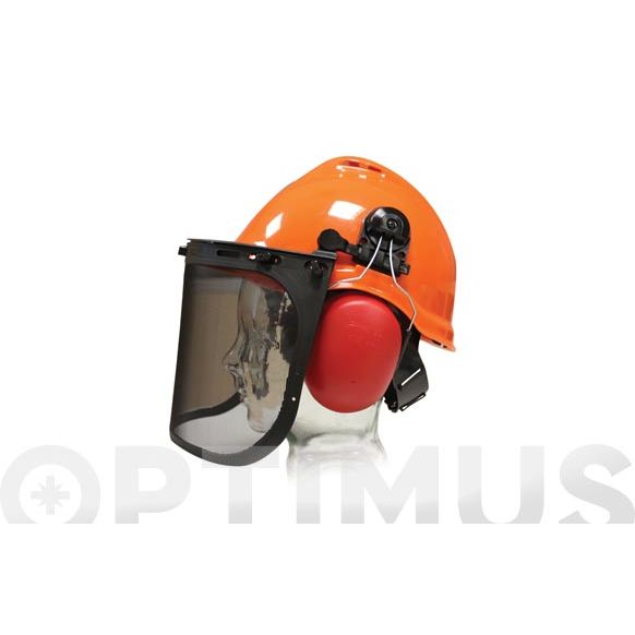 CASCO FORESTAL KIT COMPLETO JUMBO PANTALLA Y PROTECTOR AUDITIVO 25,9DB JAR