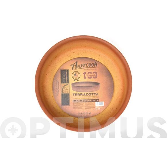 CAZUELA BAJA SIN TAPA ALUMINIO FORJADO TERRACOTA 16 CM - INDUCCION ANERCOOK .