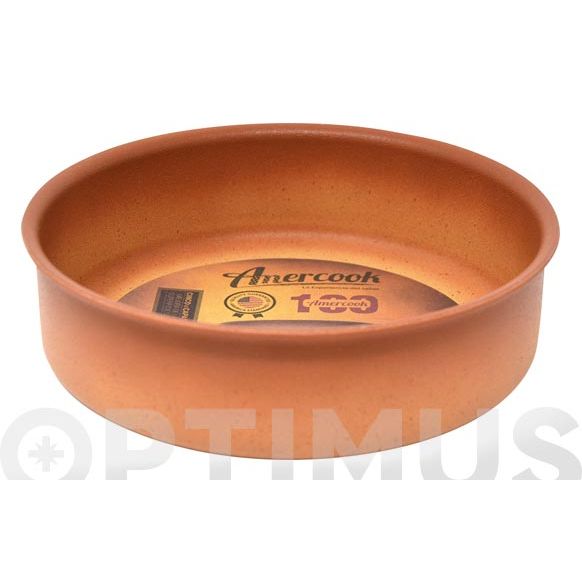 CAZUELA BAJA SIN TAPA ALUMINIO FORJADO TERRACOTA 20 CM - INDUCCION ANERCOOK .