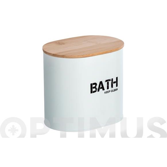 CESTA DE BA&Ntilde;O CON TAPA BLANCO (14,5CM*13,5CM*10,5CM)