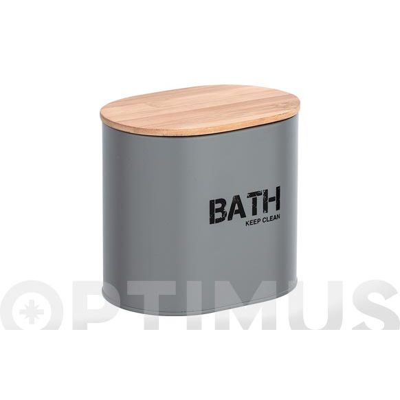 CESTA DE BA&Ntilde;O CON TAPA GRIS (14,5CM*13,5CM*10,5)