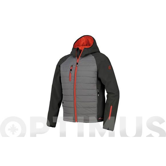 CHAQUETA BONNY CON CAPUCHA FIJA GRIS/NEGRO TALLA M STARTER