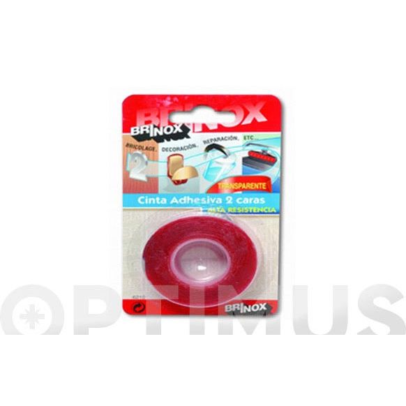 CINTA ADHESIVA 2 CARAS TRANSP 19 MM X 1,5 MT BRINOX