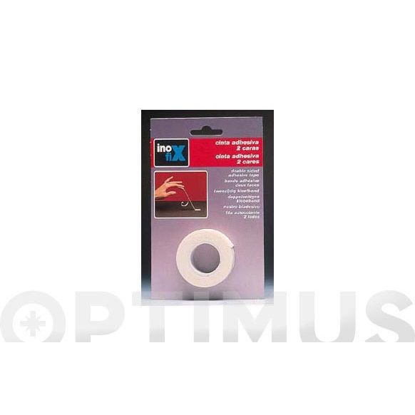 CINTA DOBLE CARA 15 MM X 75 CM BLANCO INOFIX