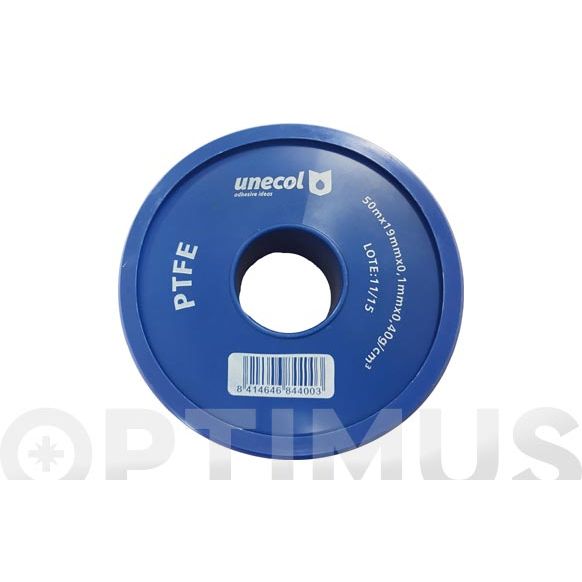 CINTA TEFLON 50 MT 19 X 0,1 MM 0.40 GR CM UNECOL