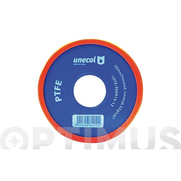 CINTA TEFLON 50 MT 25 MM X 0,1 MM UNECOL