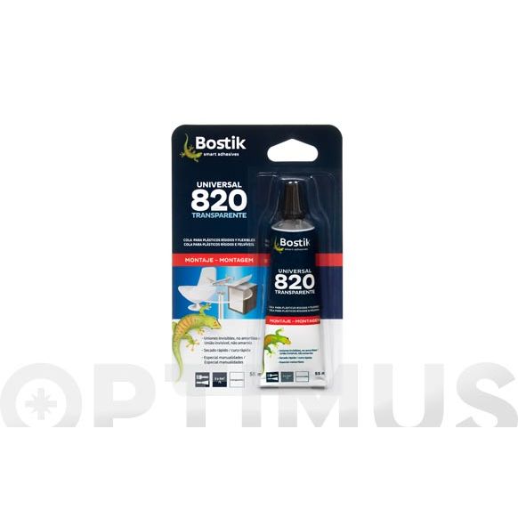 COLA CONTACTO UNIVERSAL 820 TRANSPARENTE 55ML BOSTIK