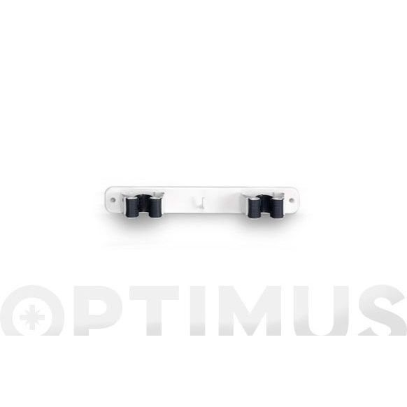 COLGADOR 2 ESCOBAS ADHESIVO BLANCO INOFIX