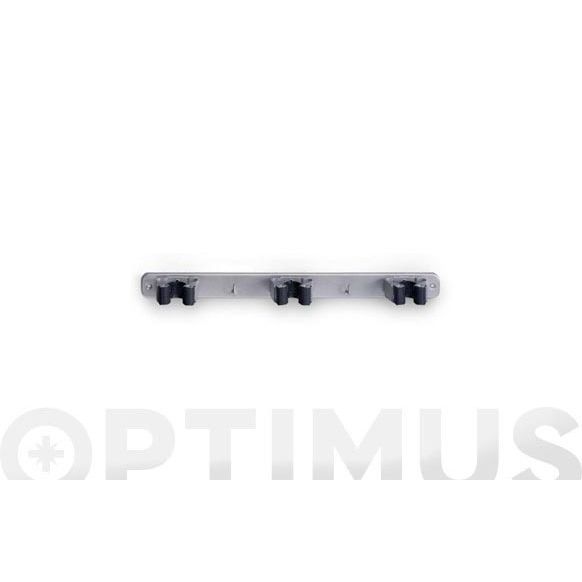 COLGADOR 3 ESCOBAS ADHESIVO CROMADO/MATE INOFIX 