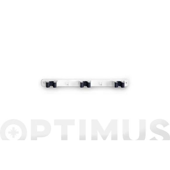 COLGADOR 3 ESCOBAS BLANCO PARA ATORNILLAR INOFIX