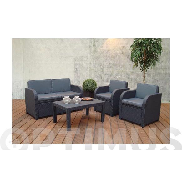 CONJUNTO RATAN RESINA ANTRACITA ST.TROPEZ