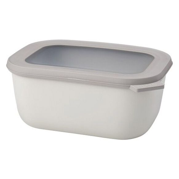 CONTENEDOR ALIMENTOS RECTANGULAR CON TAPA 1500 ML - BLANCO