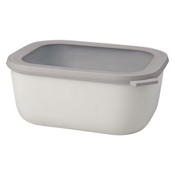 CONTENEDOR ALIMENTOS RECTANGULAR CON TAPA 3000 ML - BLANCO