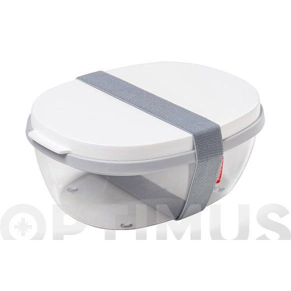 CONTENEDOR HERMETICO ENSALADAS ELLIPSE DUO BLANCO ROSTI