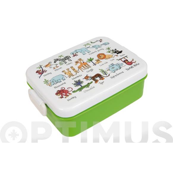 CONTENEDOR PORTA ALIMENTOS INFANTIL CON DIVISIONES JUNGLA