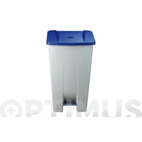 CONTENEDOR SELECTIVO 120 L TAPA AZUL CON PEDAL Y RUEDAS