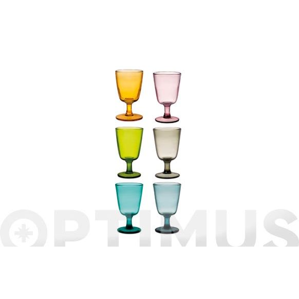 COPA VIDRIO SATURNO 28 CL - COLORES SURTIDOS PAKS DE 6 PENGO
