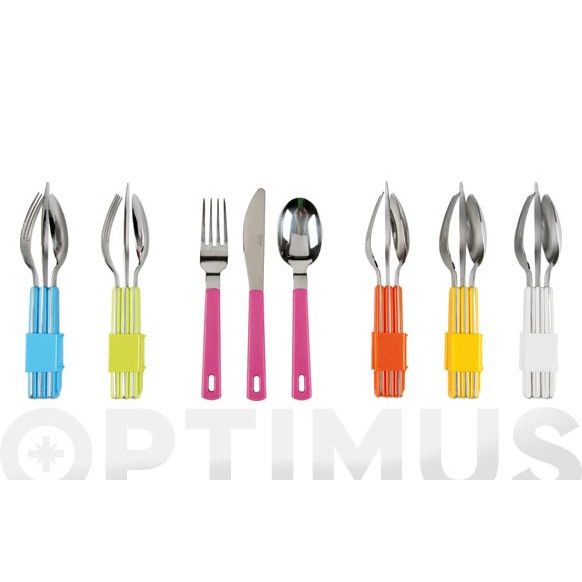 CUBIERTOS INOX JGO.3U ROSTI VERDE QF+