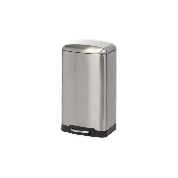 CUBO PEDAL RECTANGULAR METALICO 20 LT. CROMADO PLAY