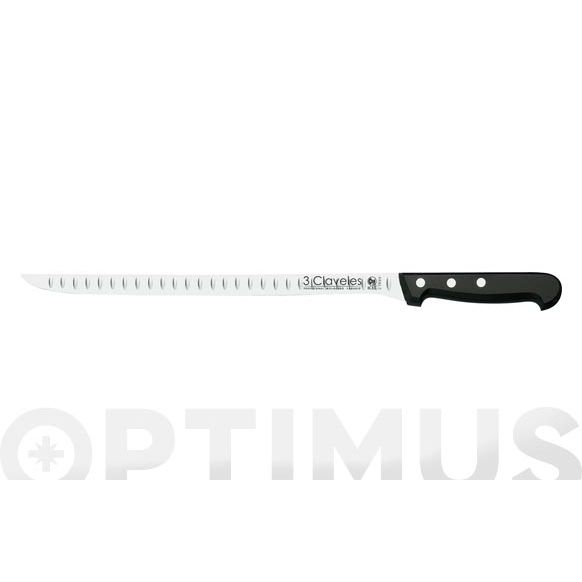 CUCHILLO JAMONERO ALVEOLADO 24 CM 3 CLAVELES