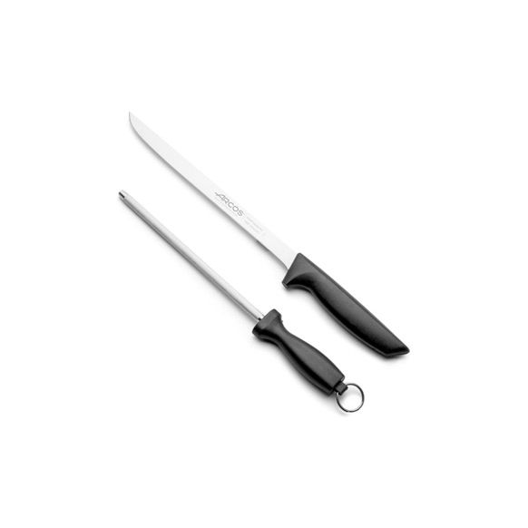 CUCHILLO JAMONERO CON CHAIRA 24 CM ARCOS NIZA