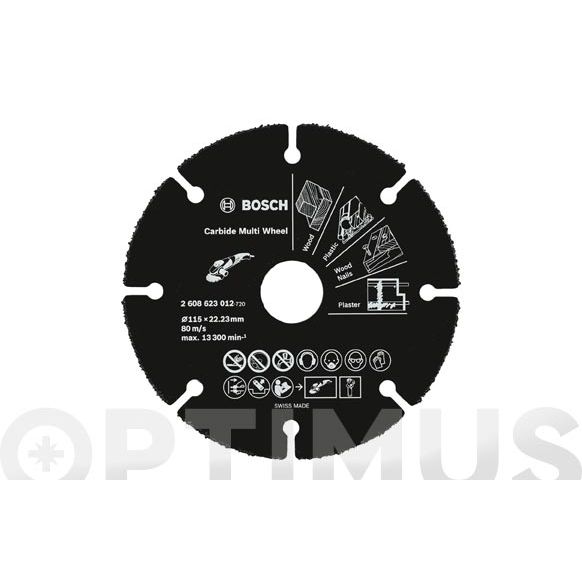 DISCO CORTE MULTIMATERIAL PARA AMOLADORA &Oslash; 115X22 MM BOSCH