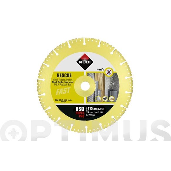 DISCO DIAMANTE SEGMENTADO MULTIMATERIALES 115 MM SUPERPRO RUBI