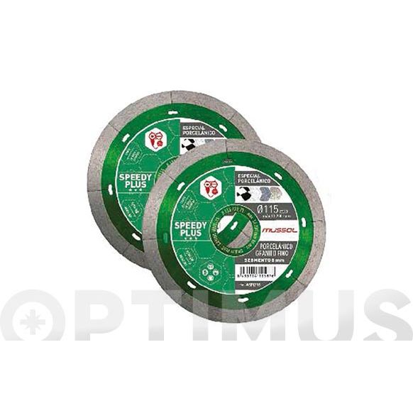 DISCO DIAMANTE STANDARD CONTINUO PORCELANICO (2UN) 115 MM SPEEDY PLUS MUSSOL