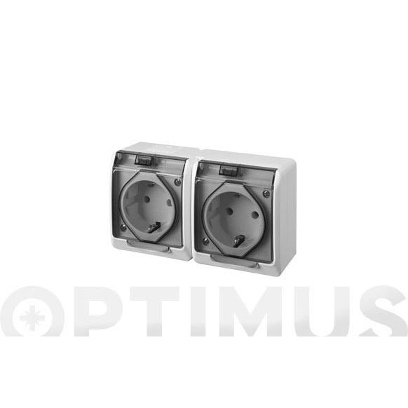 DOBLE BASE TT LATERAL ESTANCO POOL 54 16A 250V FAMATEL