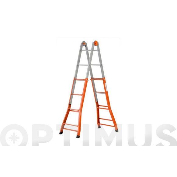 ESCALERA TELESCOPICA ACERO LIGERA 4+4 PELDA&Ntilde;OS GIERRE