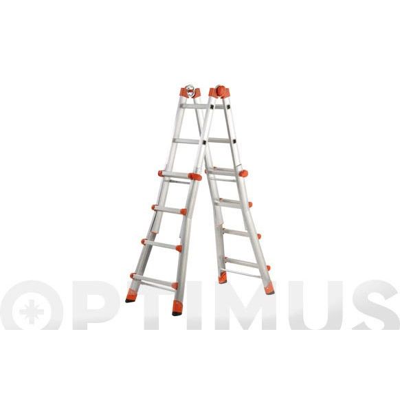 ESCALERA TELESCOPICA ALUMINIO 4 + 4 MEDIA GIERRE